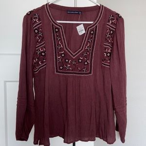 NWT Abercrombie linen blouse size small